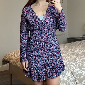 Floral Long Sleeve Mini Dress from Zara